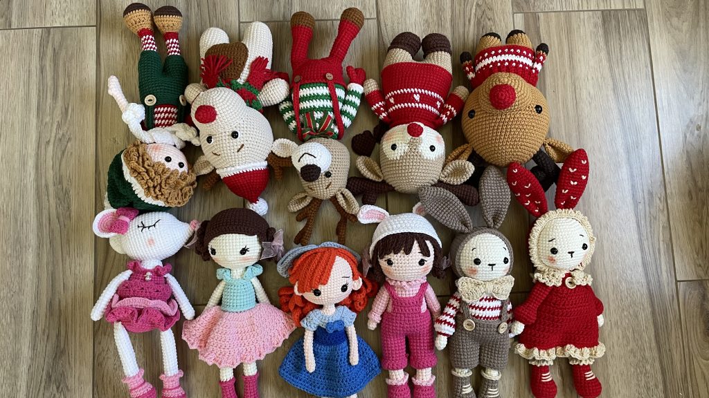 Handmade crotchet dolls and animals