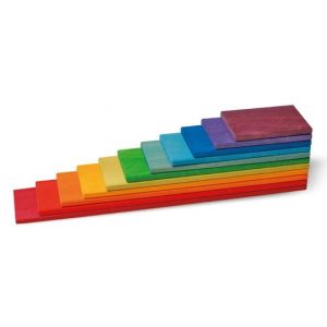Bright rainbow building boards slats